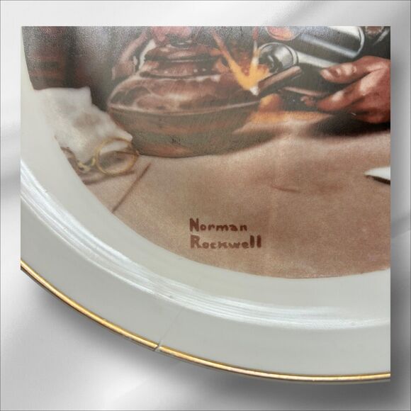 Norman Rockwell Collector plate “The Tinker” Early Works Collection 1981 - Picture 3 of 9